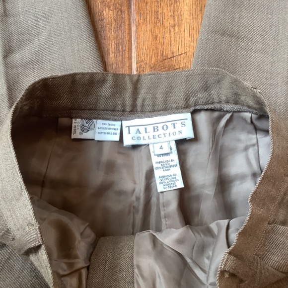 TALBOTS COLLECTION. SIZE 4. DARK BROWN TWEED, WOOL DRESS PANTS. - Picture 4 of 8